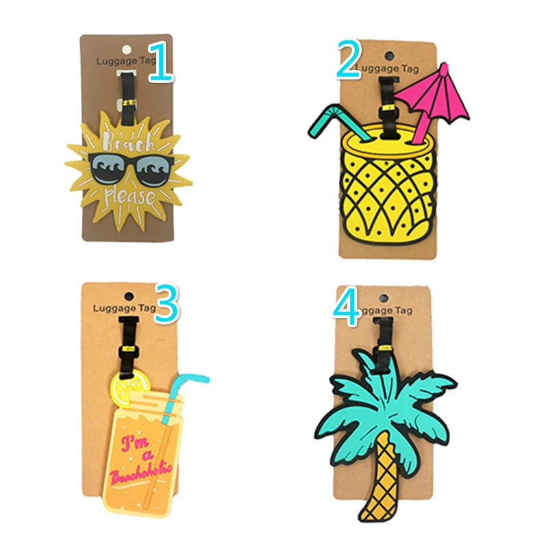 Thẻ Hành Lý Bằng Nhựa PVC Họa Tiết Hoạt Hình Sáng Tạo