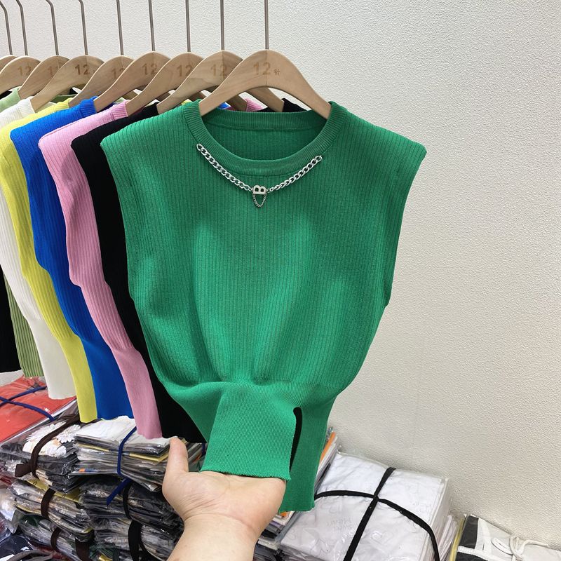 Áo len không tay độn vai kèm xích B hot hit