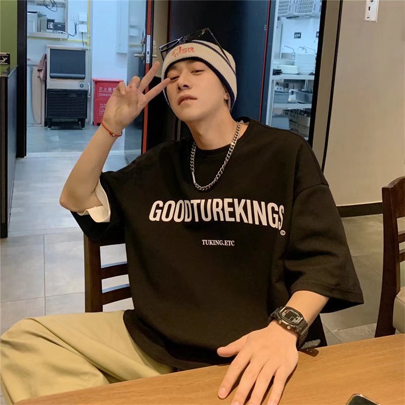 Áo Thun Tay Ngắn Dáng Rộng In Chữ Thoải Mái Thời Trang Mùa Hè Cho Nam