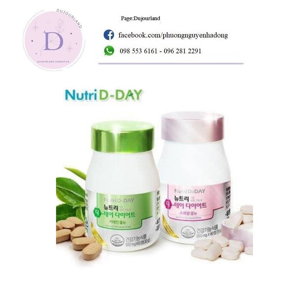 Viên Uống Giảm Cân NUTRI D-DAY DIET Hàn Quốc 60V