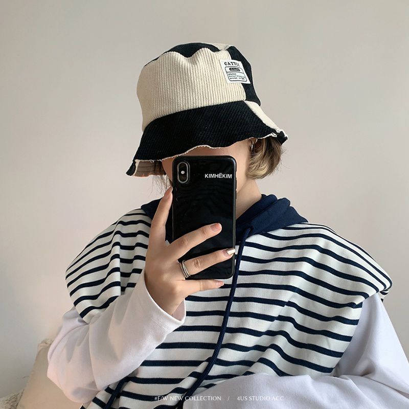Nón bucket uzllang nhung thời trang