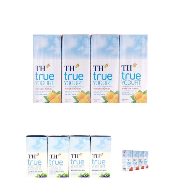 Sữa chua uống tiệt trùng TH true milk 180 mlx48 hộp ( Cam / Dâu / Việt Quất /Đủ mùi)