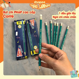 Bút chì PHÁP CONTÉ 2B,HB có gắn tẩy