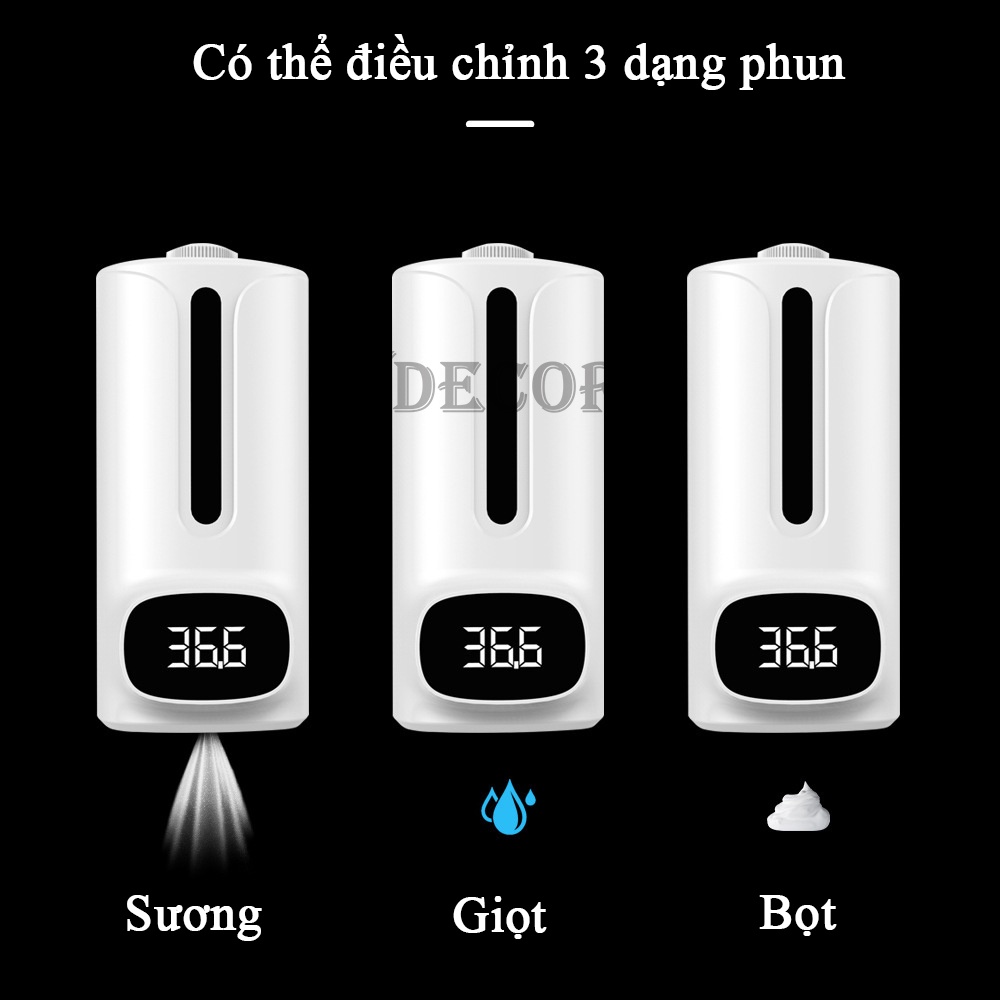 Máy sát khuẩn Vdecor K9 có tích hợp đo thân nhiệt dùng cho công ty, siêu thị, ngân hàng,...