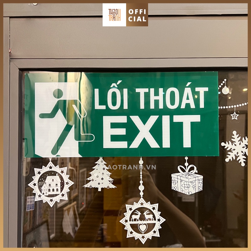 Biển Chỉ Dẫn Lối Thoát Exit, Biến Báo An Toàn - Decal Mica Tiện Dụng.