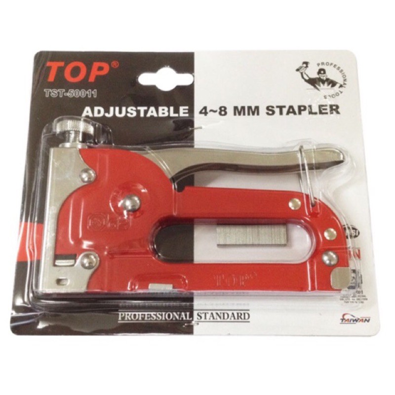 Kìm bấm gỗ - Dụng cụ bắn đinh ghim TOP cầm tay có điều chỉnh tăng lực - Tặng hộp 5000 ghim 16/6