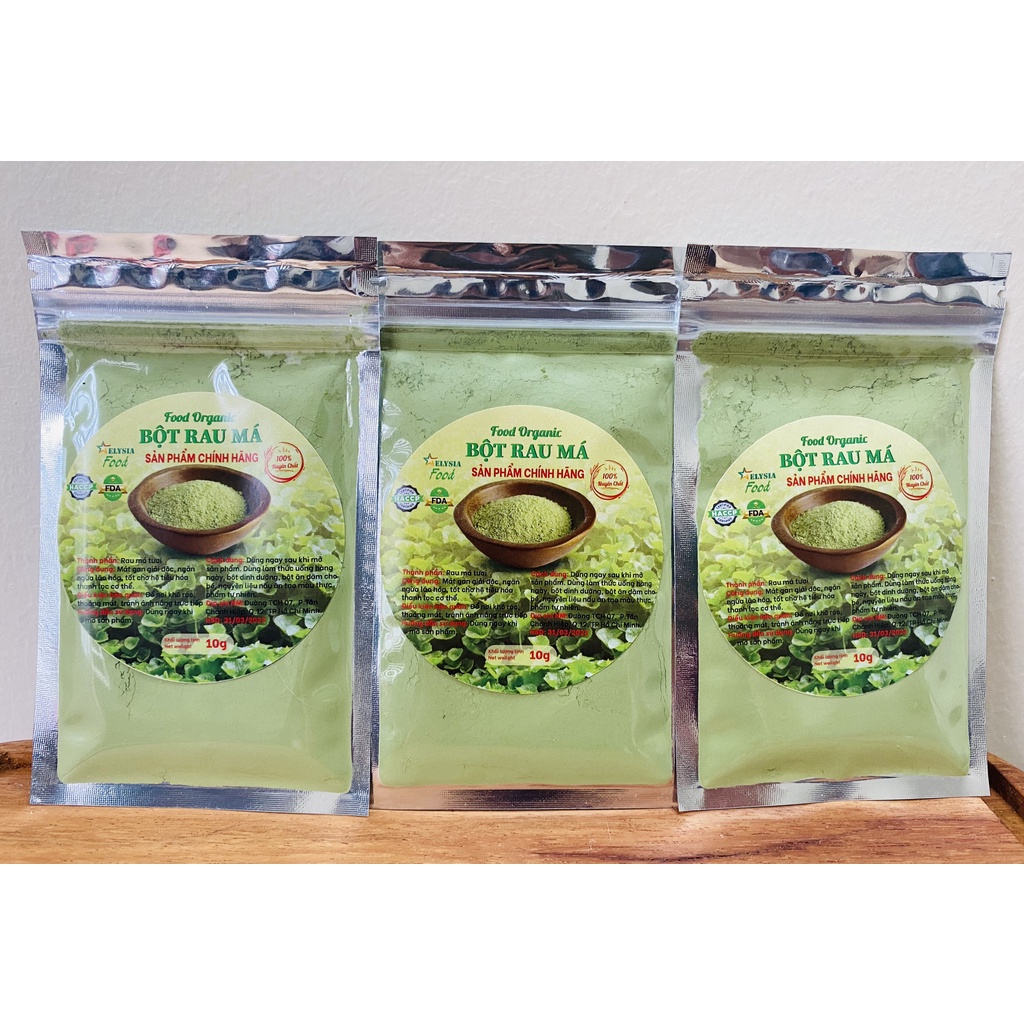 Bột Rau Má Organic Nguyên Chất loại 1 - Thanh lọc cơ thể 10g, 50g