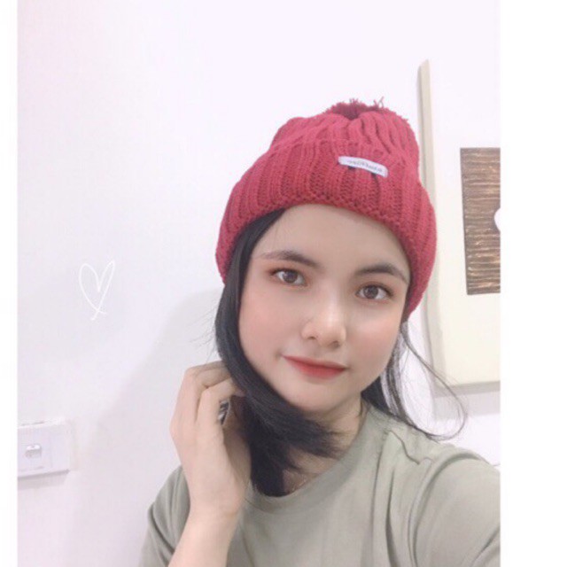 Mũ len quả bông hot