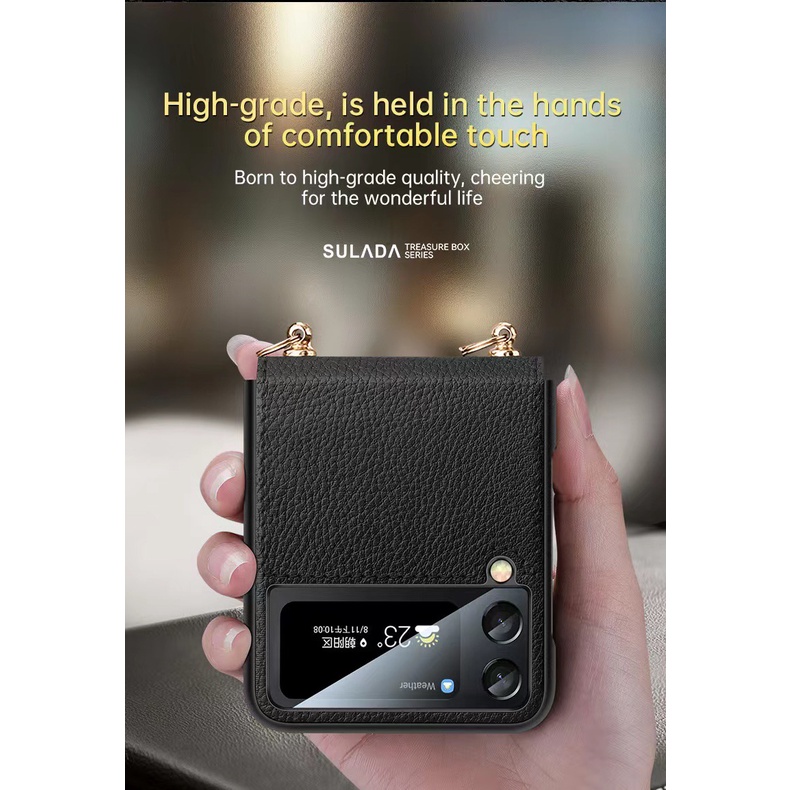 Ốp lưng Chính Hãng Sulada Da Thời Trang cho Samsung Galaxy Z Flip 3