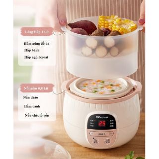 [SẴN] Nồi hầm nấu cháo BEAR B08C1 có lồng hấp chính hãng CÓ ẢNH THẬT