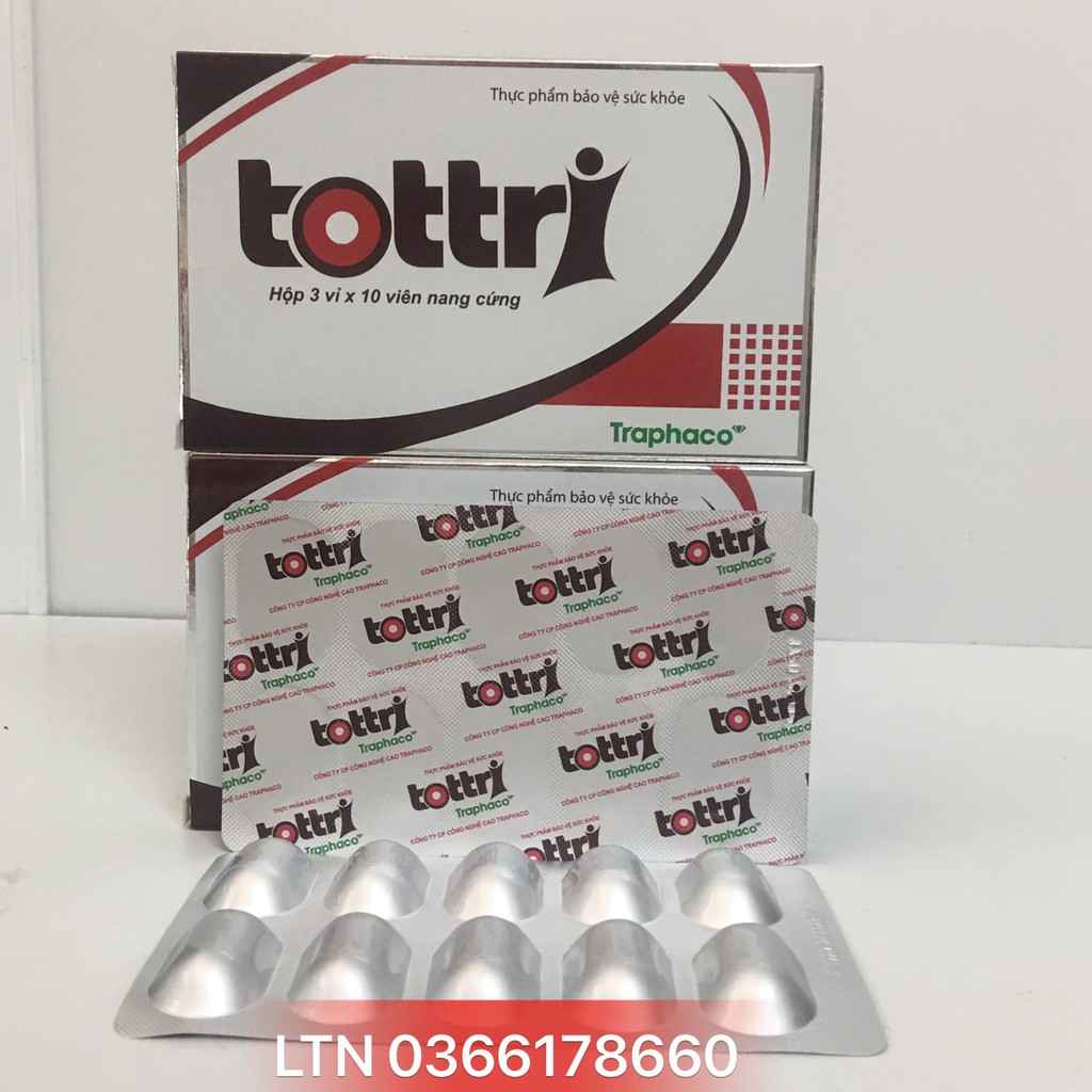 Tottri dạng viên nang - hỗ trợ cho người bệnh trĩ - Chính hãng Tot Tri Traphaco Hộp 30 viên