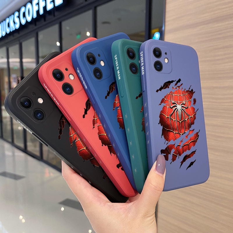 Ốp Điện Thoại Silicon Viền Vuông Họa Tiết Spider Man Thời Trang Chống Sốc Cho Samsung A70 A70s A90 5G