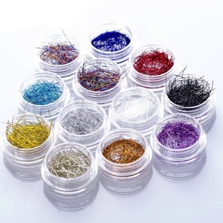 Set 12 hũ nhũ sợi trang trí móng