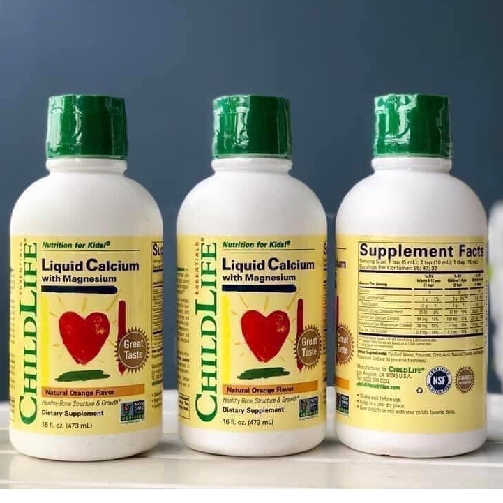 Canxi Nước Child Life Mỹ Hương Vị Cam Sữa Cho Bé - ChildLife Liquid Calcium with Magnesium