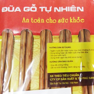 [sỉ ib] Vỉ 10 đôi đũa dừa đá Thăng Long, đũa ăn