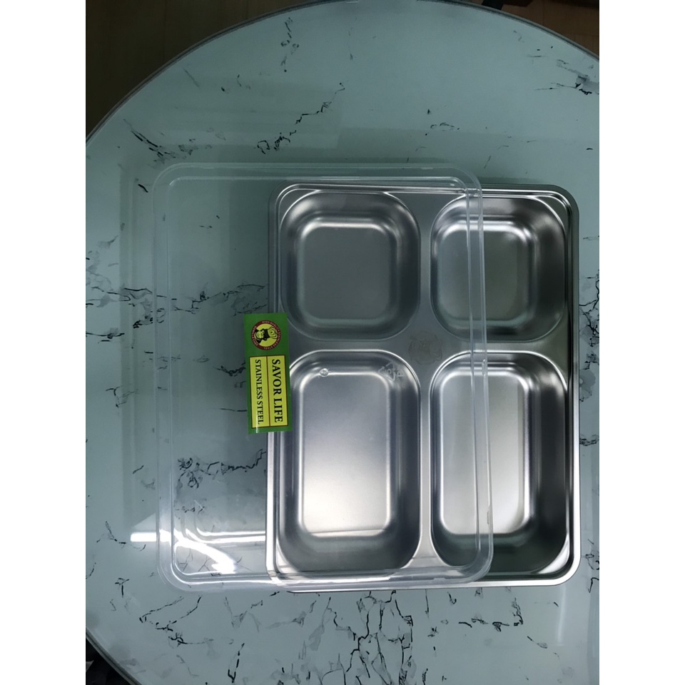 Khay cơm GORILLA inox cao cấp 4 ngăn, 5 ngăn loại Trung - BANGGE