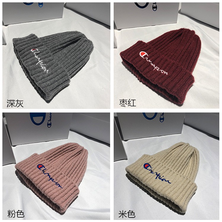 Mũ Len Dày Dặn Thêu Chữ champion Phong Cách Đường Phố Thu Đông Cho Nam Và Nữ