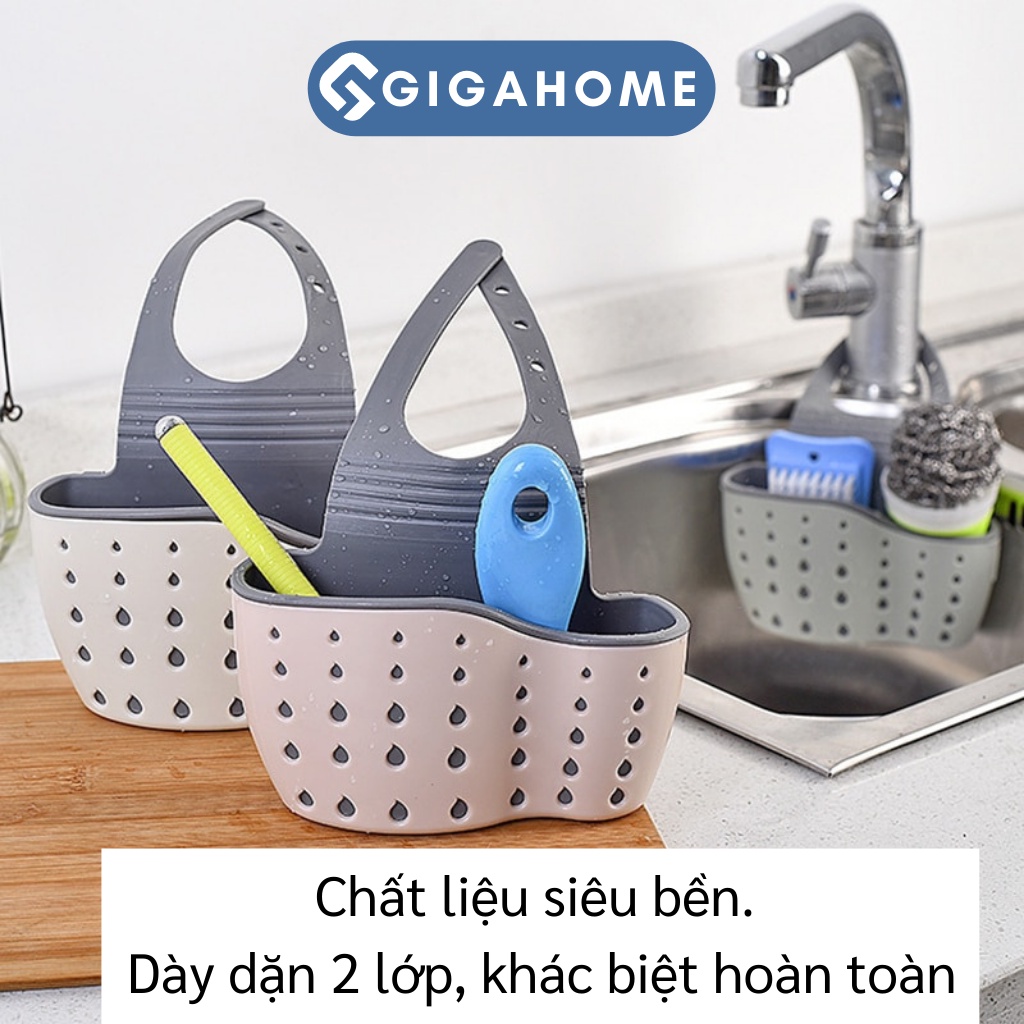 Giỏ Nhựa Đựng Đồ Treo Bồn Rửa Chén 2 Tầng GIGAHOME Hình Giọt Nước 9814