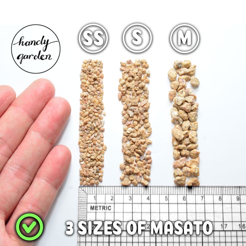 3kg Đá Masato Premium Maifanitum sạch bụi vụn, chuẩn kích thước 1-2mm, 2-4mm, 4-8mm | Handy Garden