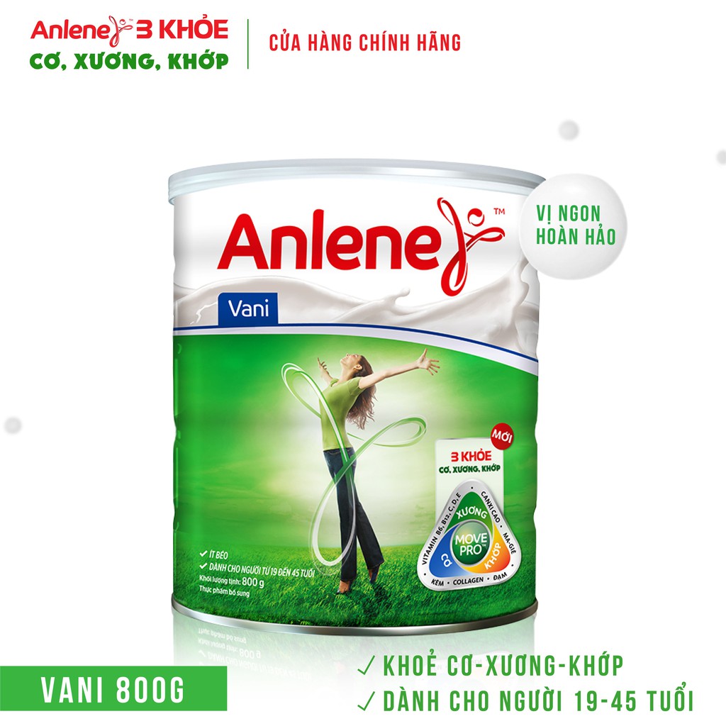 Sữa bột Anlene Movepro Hương Vanilla 800g (Từ 19 đến 45 tuổi)