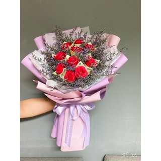 BÓ HOA BẰNG TIỀN KÈM HOA HỒNG