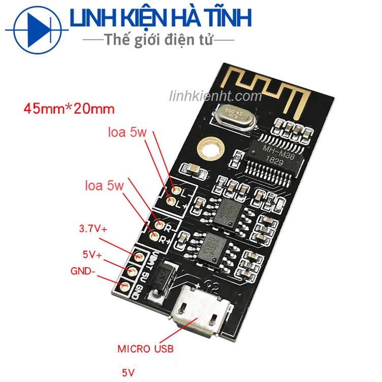 Mạch bluetooth 5.0 liền công suất 5Wx2 âmthanh hi-Fi