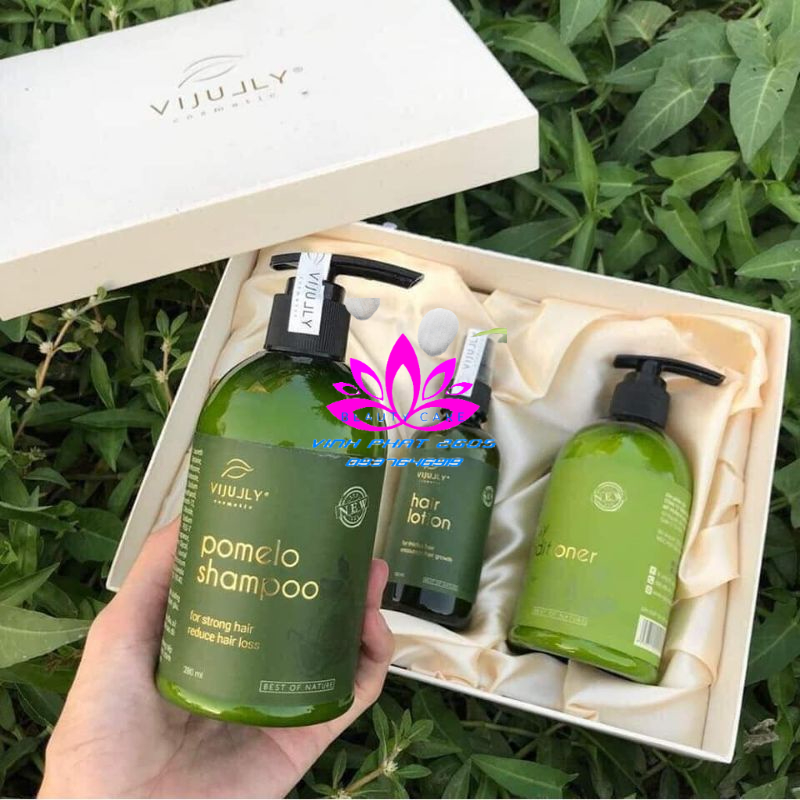 *Mẫu Mới*[CHÍNH HÃNG] ComBo Vijully 3in1 Bộ Dầu Gội và Kem Xả Bưởi và Tinh dầu bưởi Cao Cấp có hộp