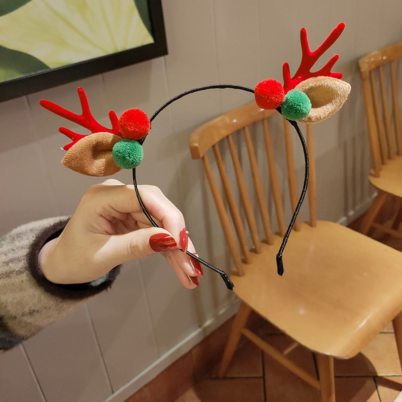 Bộ kẹp tóc hình sừng tuần lộc dễ thương cho bé gái