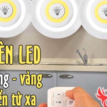 Đèn led dán tường thông minh, tủ bếp quần áo có điều khiển từ xa chiếu sáng không dây dùng pin