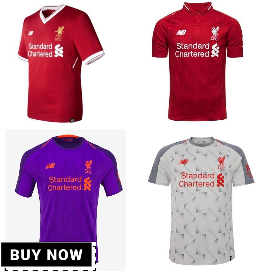 Áo Thun Bóng Đá Đội Tuyển Liverpool 2017 2018 M.Salah Firmino Red Away 3rd Maillot De 18