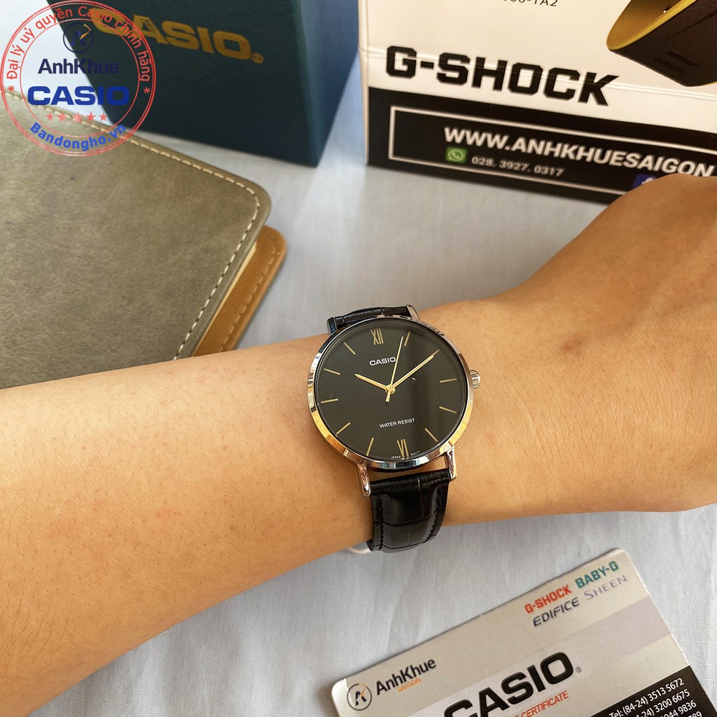 Đồng hồ nữ Casio LTP-VT01 ❤️ ⌚𝐂𝐀𝐒𝐈𝐎 ❤️ đồng hồ nữ dây da mặt tròn sang trọng - chính hãng casio Anh Khuê