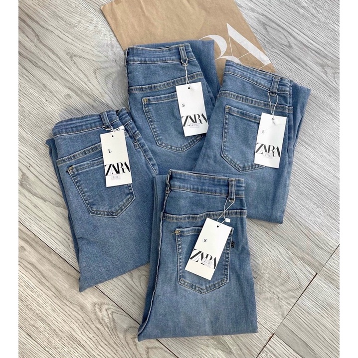 Quần jeans basic dáng suông túi nắp cạp cao tôn dáng cho nữ