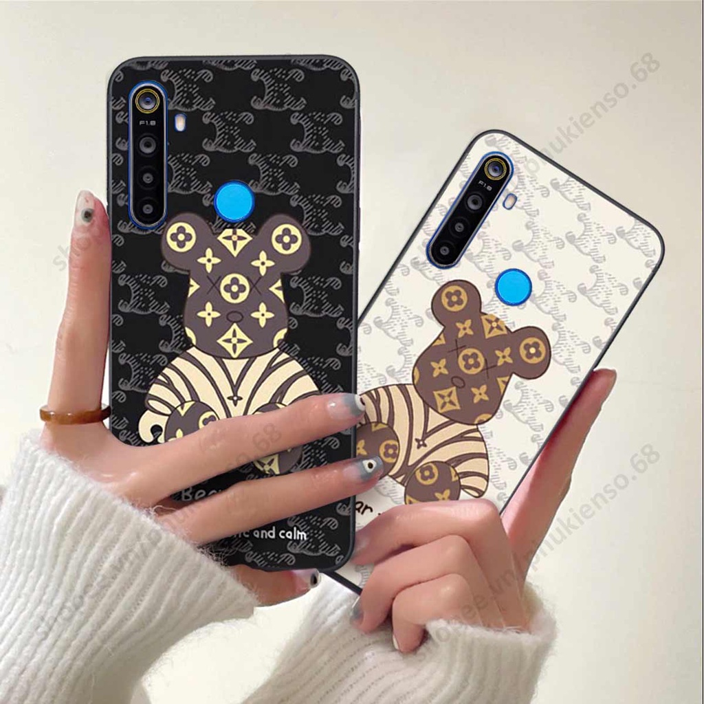 Ốp lưng điện thoại Realme 5 / 5 Pro / C3 elegant, gấu be@rbrick cao cấp, vỏ ốp rẻ đẹp