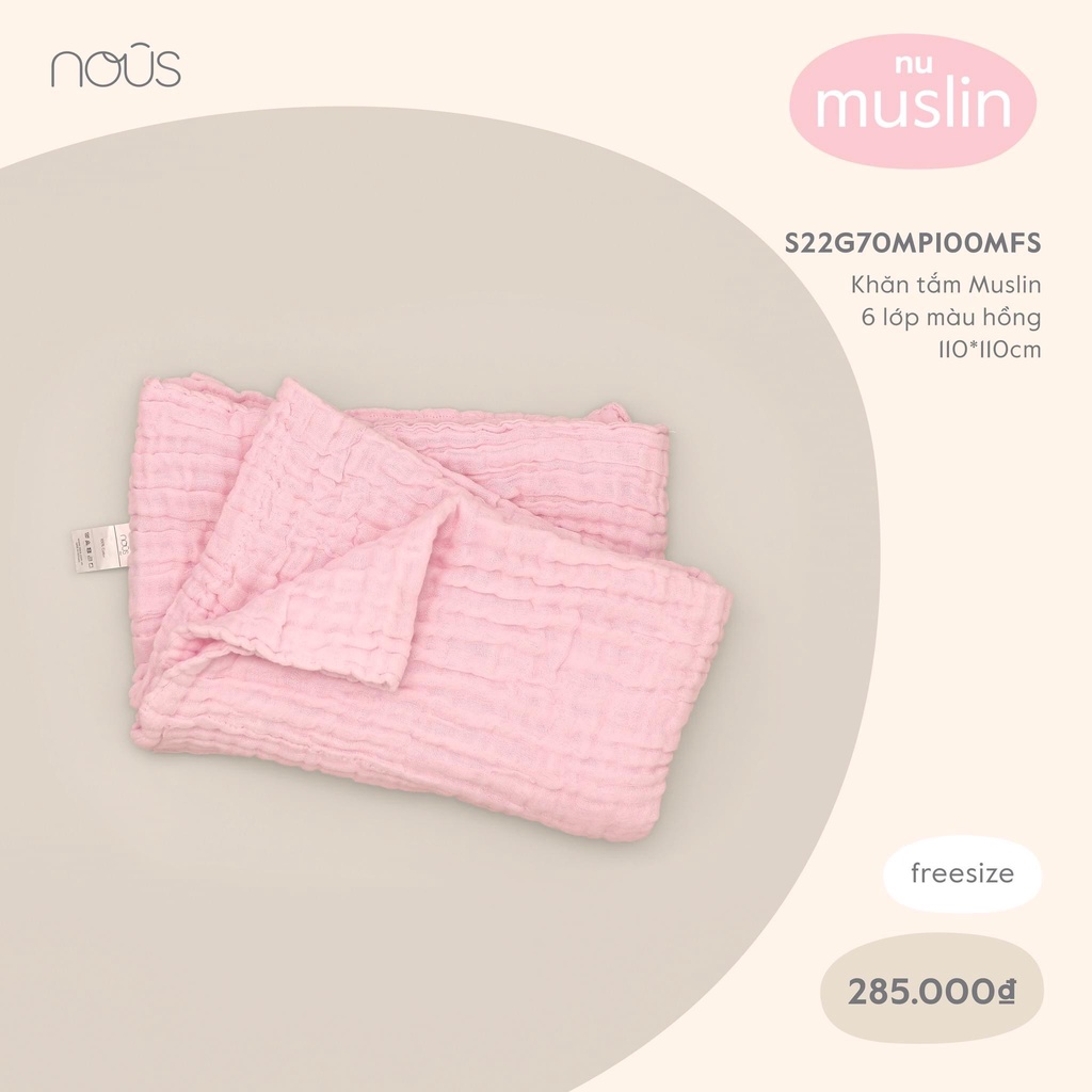Khăn tắm Nous 6 lớp Muslin cho bé trẻ nhỏ