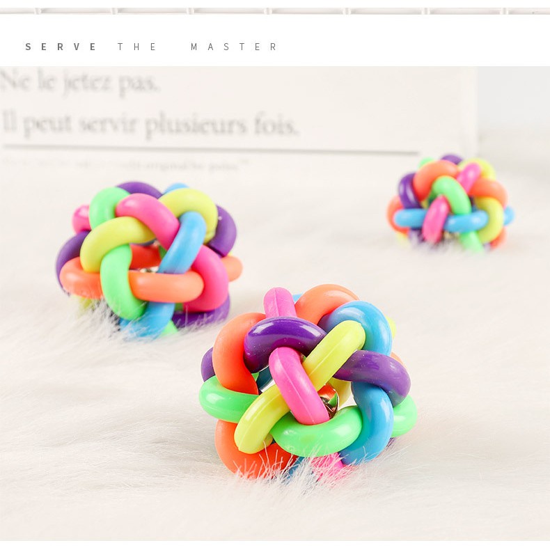 Bóng Cao Su Nhiều Màu Có Chuông Huấn Luyện Chó Mèo