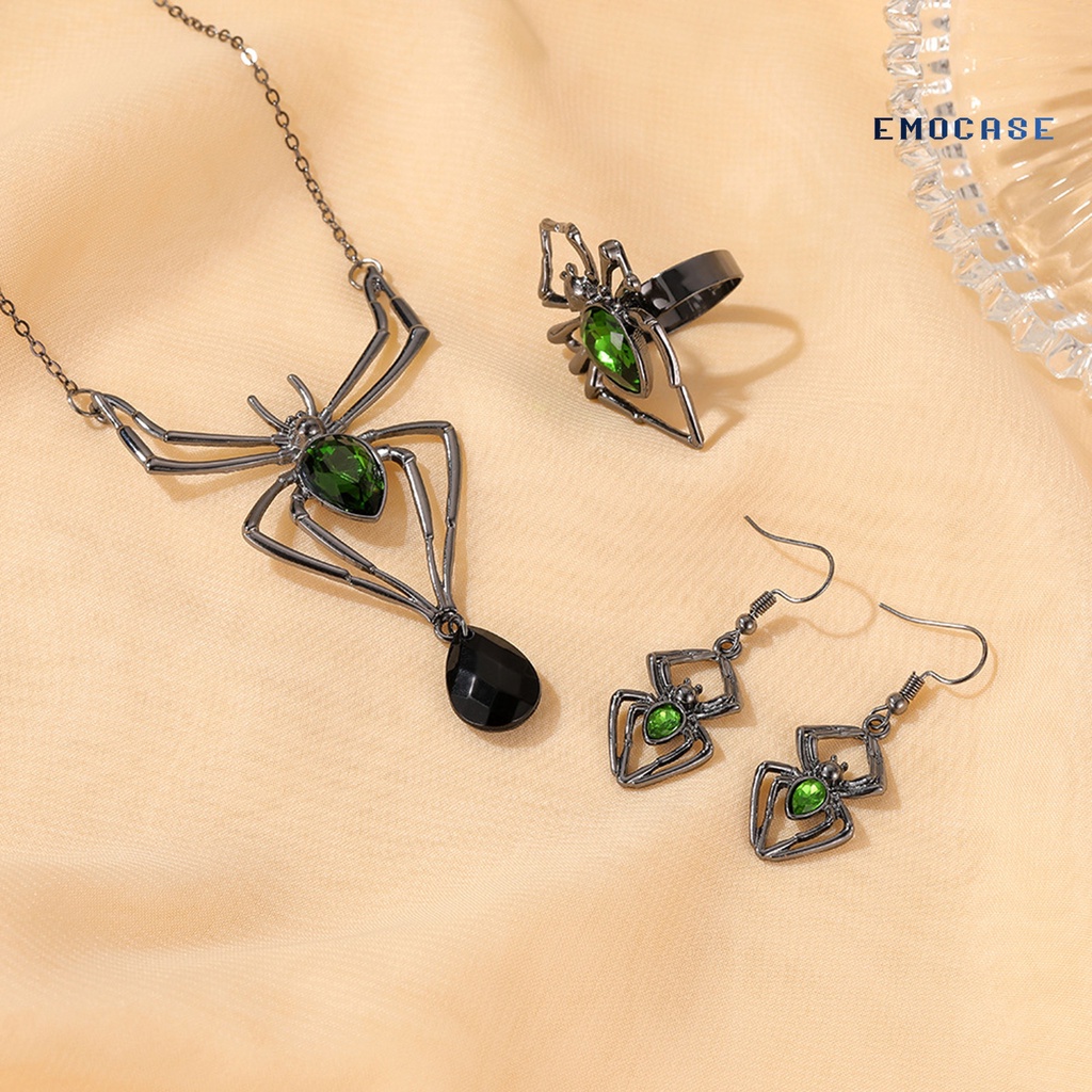 Bộ Trang Sức Hợp Kim Đính Đá Nhân Tạo Hình Nhện Độc Đáo