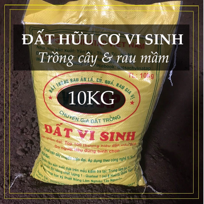 Đất trồng cây 10kg (vi sinh trộn sẵn trồng cây & rau mầm)