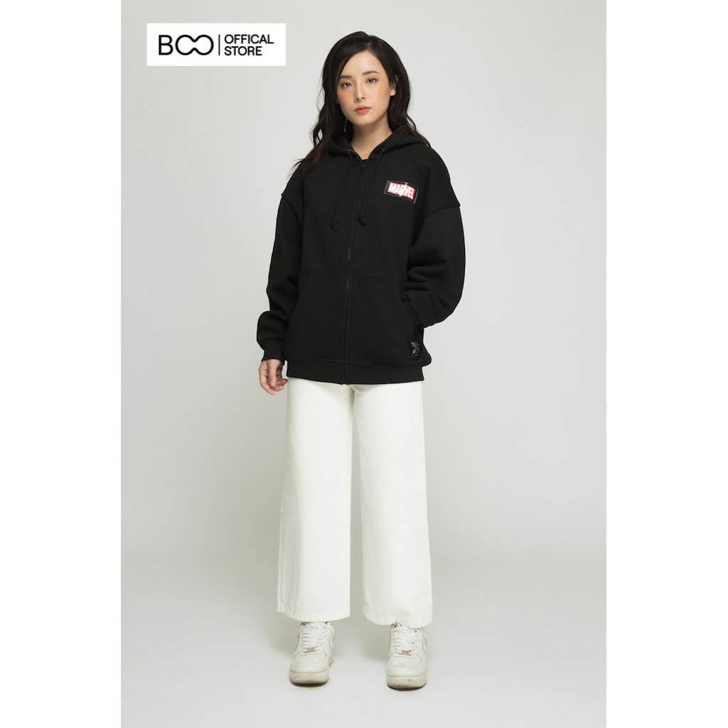 Áo Khoác Nỉ Hoodzip Nữ BOO Oversize Form Rộng Unisex In Hình Marvel DR.Strange