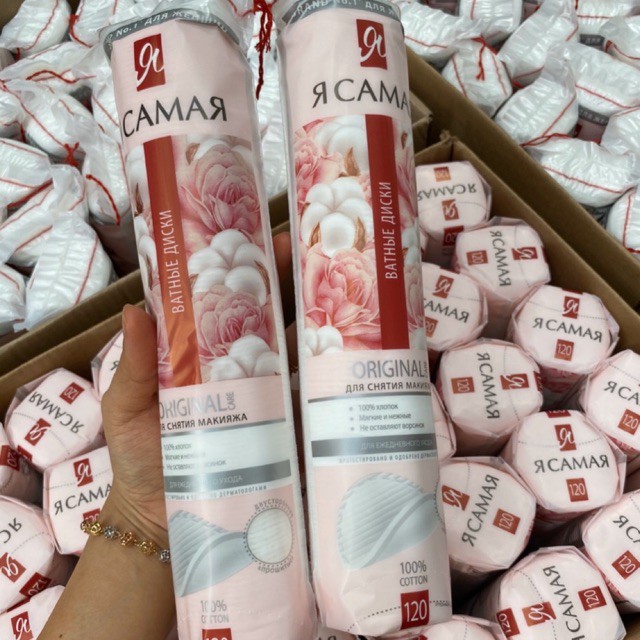 Bông Tẩy Trang Nga 120m - Tôi Là Nhất - Gói dài đỏ