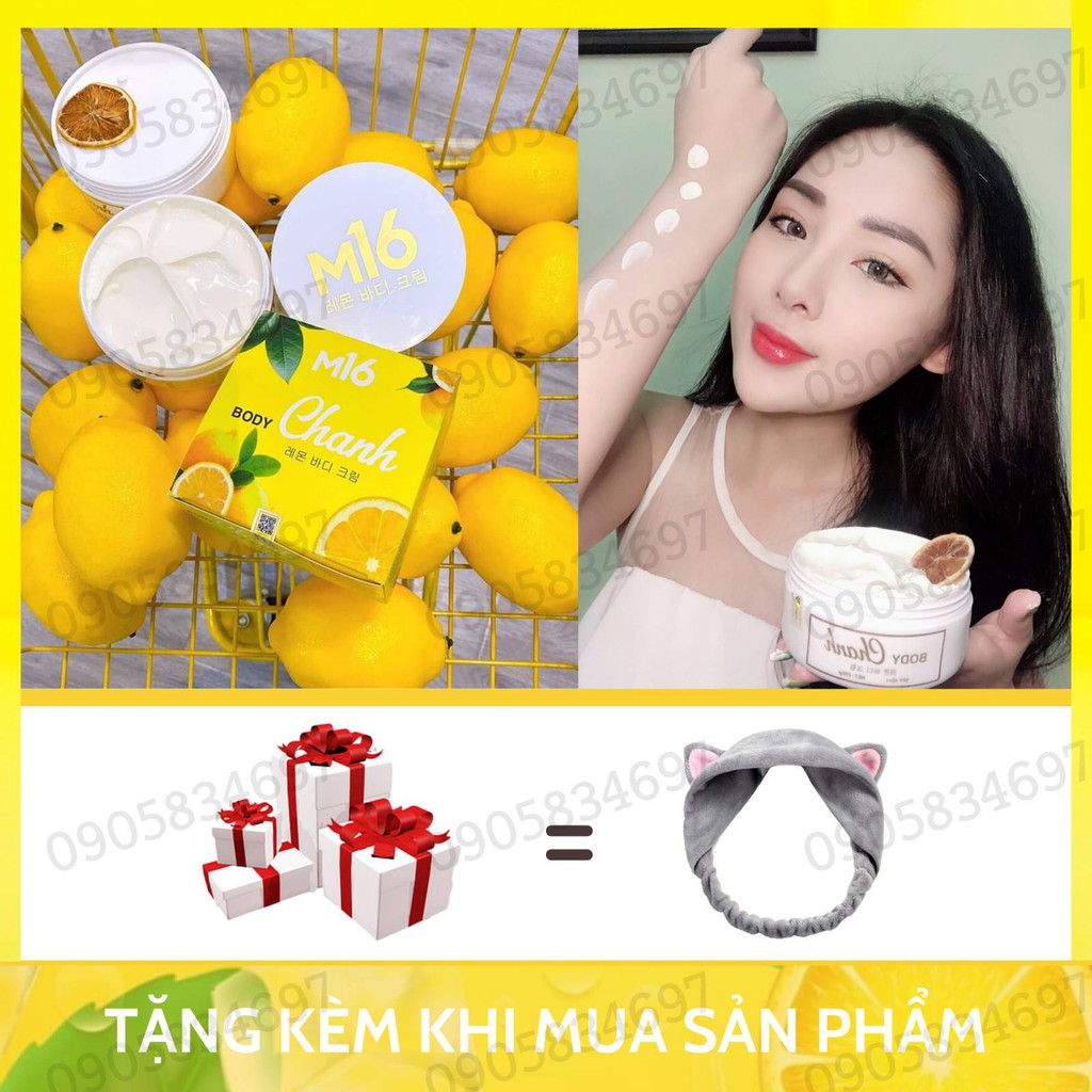 Kem Body Ủ Chanh Tươi Hàn Quốc M16 - CÓ LÁT CHANH THẬT - Trắng Bật Tone Ngay Lần Đầu Sử Dụng.