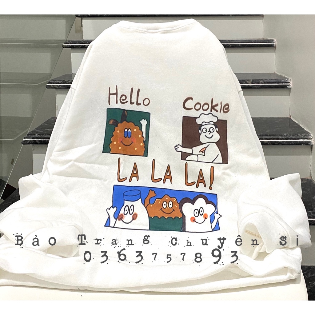 [VIDEO ẢNH THẬT] Áo Sweater Cookie Hoạt Hình Cute Unisex Nam Nữ -Áo Nỉ Ulzzang Chất Nỉ Ngoại Đẹp