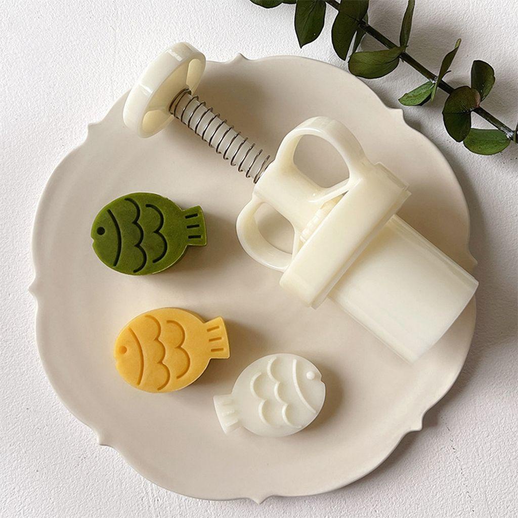 1 Bộ Khuôn Làm Bánh Trung Thu / Bánh Trung Thu / Tráng Miệng Hình Cá 3D DIY