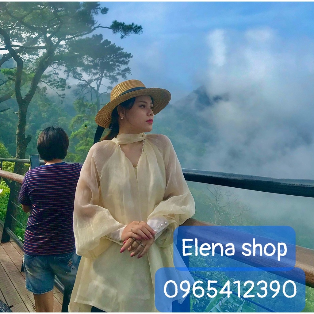 Sơ mi voan xước ngọc cổ siêu dễ thương | BigBuy360 - bigbuy360.vn