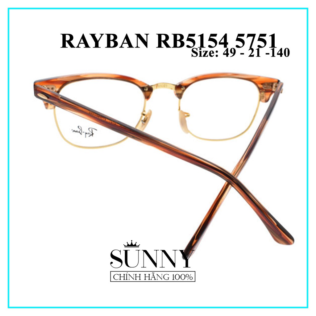 RB5154-5751 - Mắt kính thời trang Rayban chính hãng, bảo hãnh toàn quốc, thiết kế dễ đeo bảo vệ mắt