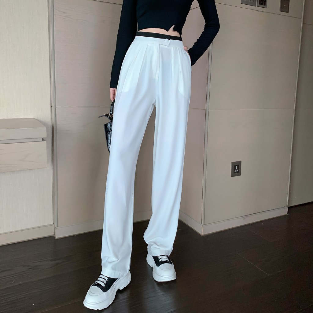 Quần Dài Lưng Cao Ống Rộng Phong Cách Hàn Quốc Cho Nữ | BigBuy360 - bigbuy360.vn