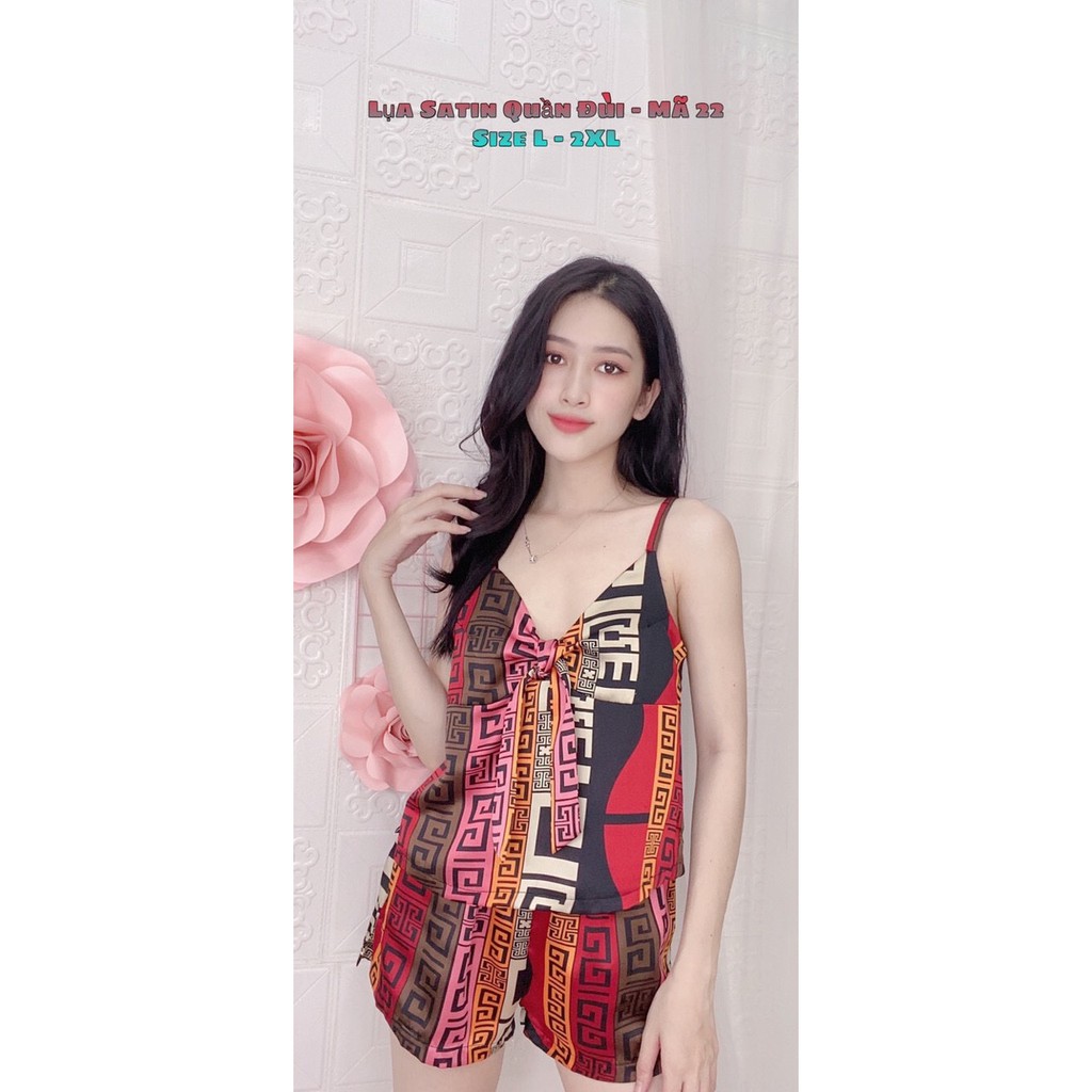 HÀNG CAO CẤP - SET ĐỒ BỘ LỤA SATIN ĐÙI 2 DÂY | BigBuy360 - bigbuy360.vn