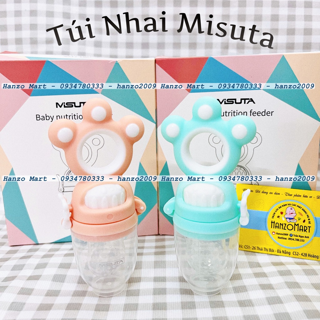 Túi nhai ăn dặm 3 núm silicon cao cấp chống hóc Emma Kids / MISUTA (kèm núm nhai)