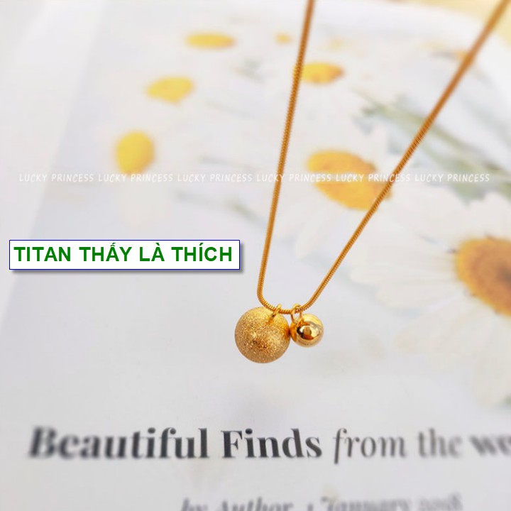 Dây chuyền vàng sợi mì titan mặt cute cho nữ - Hàng chuẩn titan màu sắc bóng đẹp - Cam kết 1 đổi 1 nếu gỉ sét