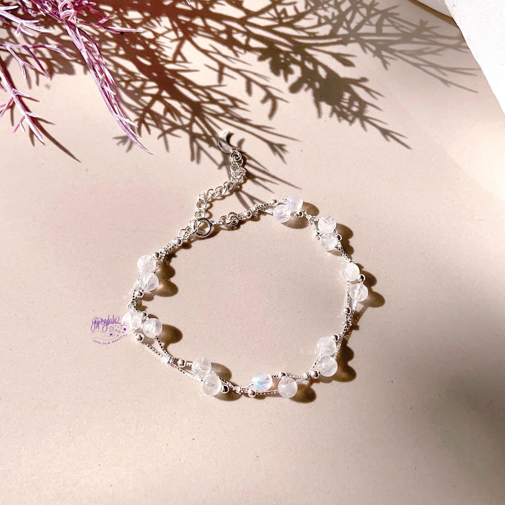 Vòng Tay Đá Ánh Trăng Mini Thiên Nhiên May Mắn Không Kị Mệnh SP002474 Gypsy.lala