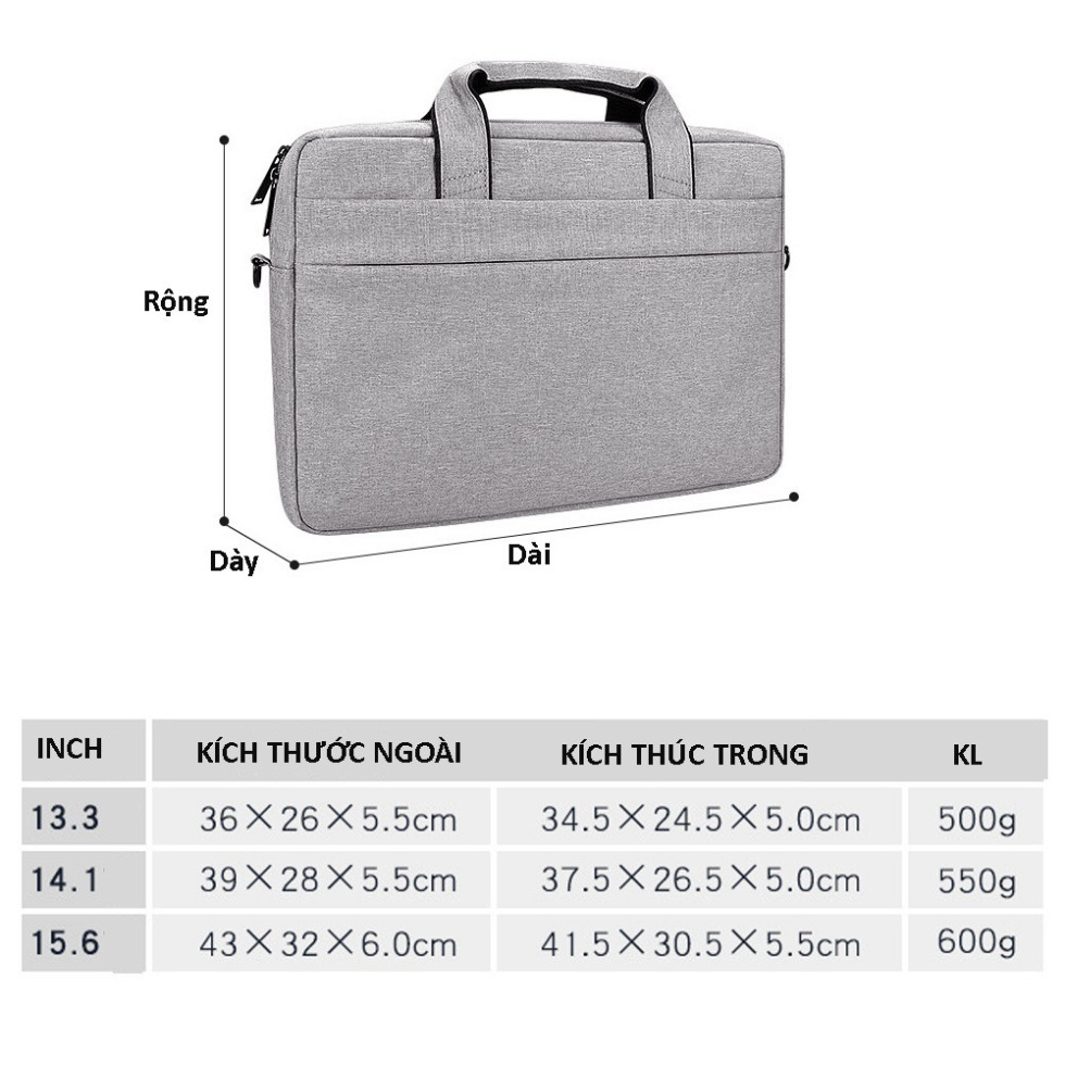 NDA Cặp đựng laptop Laptop, túi chống sốc Macbook nhiều ngăn, chống nước, có tay xách và quai mang 15.6, 14.1,13.3 inch  | BigBuy360 - bigbuy360.vn